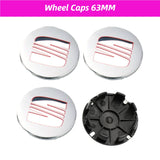 4pcs/set 56mm 60mm 63mm SEAT ABS Car Wheel Hub Center Caps Covers