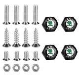 4pcs/set Skoda Logo Stainless Steel Car License Plate Bolts