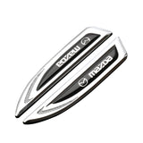 2pcs Mazda Metal Car Side Fender Emblem Sticker Decal