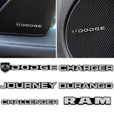 4pcs/set Dodge Durango Journey Ram Challenger Charger Metal Car Stereo Sticker Auto Audio Emblem Decal
