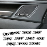 4pcs/set Peugeot 206 207 208 307 308 407 508 2008 3008 4008 5008 Metal Car Stereo Sticker Auto Audio Emblem Decal