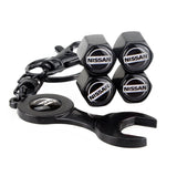 4pcs/set Nissan Nismo GTR Logo Car Air Valve Stem Cap Auto Tyre Valve Covers with Wrench