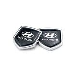 2PCS Hyundai Metal Car Rear Sticker Shield Trunk Emblem Badge Decal