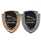 Jaguar Metal Carbon Fiber Shield Car Rear Sticker Auto Window Emblem Badge Decal