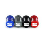4pcs/set SEAT Metal Car Wheel Tire Valve Stem Caps Covers