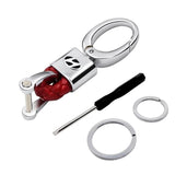 Hyundai Logo PU Leather Braided Rope Car Keychain