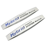 2pcs Hyundai Hybrid Logo Metal Car Fender Side Badge Decal Rear Emblem Sticker