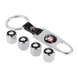 4pcs/set Buick Car Air Valve Stem Cap Auto Tyre Valve Covers with Keychain