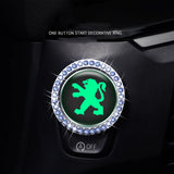 Peugeot Luminous Car Engine One-click Start Stop Button Cover Sticker