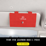 For ES250 ES350 RX270 RX350 LX570 IS200 IS300 GS350 GS430 Turn Fur Leather Car Sunglasses Case Storage Box Accessories