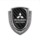 Mitsubishi Metal Carbon Fiber Shield Car Rear Sticker Auto Window Emblem Badge Decal