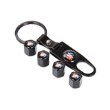 4pcs/set Buick Car Air Valve Stem Cap Auto Tyre Valve Covers with Keychain