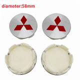 4pcs/set 54mm/58mm/60mm Mitsubishi Car Wheel Center Hub Caps Hub Covers