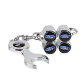 4pcs/set Ford Mustang Wolf Logo Car Air Valve Stem Cap Auto Tyre Valve Covers with Wrench