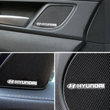4pcs/set Hyundai Creta Elantra Getz IX35 Santafe Solaris Tucson Metal Car Stereo Sticker Auto Audio Emblem Decal
