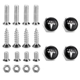 4pcs/set Tesla Logo Stainless Steel Car License Plate Bolts