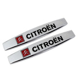 2pcs Citroen Metal Car Fender Side Badge Decal Rear Emblem Sticker