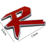 3D Metal Car Styling R Logo Emblem Sticker for CRV Jade Fit Odyssey Civic Mugen Vezel Accord CRV Amaze Auto Accessories
