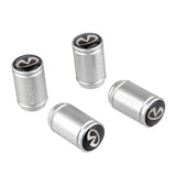 4pcs/set Infiniti Logo Matte Car Air Valve Stem Caps Auto Tyre Valve Covers