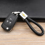 Chevrolet Logo PU Leather Braided Rope Car Keychain