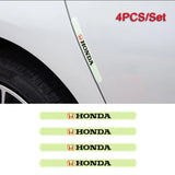 4pcs Honda Mugen Luminous Car Door Bumper Strip Anti-collision Protection Sticker
