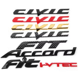 ABS for Logo Emblem Civic Accord City CRV HRV Jazz Pilot Odyssey Car Rear Trunk Fender Lettering Sticker Auto Accessories