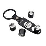 4pcs/set Jeep Car Air Valve Stem Cap Auto Tyre Valve Covers with Keychain