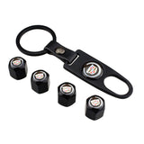 4pcs/set Cadillac Car Air Valve Stem Cap Auto Tyre Valve Covers with Keychain