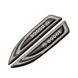 2pcs Dodge Metal Car Side Fender Emblem Sticker Decal