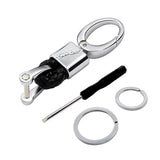 Jaguar Logo PU Leather Braided Rope Car Keychain