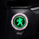 Peugeot Luminous Car Engine One-click Start Stop Button Cover Sticker