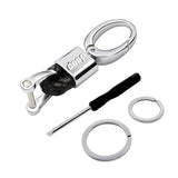 Jeep Logo PU Leather Braided Rope Car Keychain