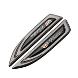 2pcs Cadillac V Logo Metal Car Side Fender Emblem Sticker Decal