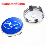 4pcs/set 60mm Subaru STI Car Wheel Center Hub Caps Hub Covers