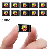 10pcs Abarth Epoxy Car Armrest Button Sticker
