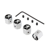 4pcs/set Peugeot Anti-Theft Car Air Valve Stem Cap Auto Tyre Valve Covers