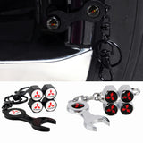 4pcs/set Mitsubishi Ralliart Logo Car Air Valve Stem Cap Auto Tyre Valve Covers with Wrench