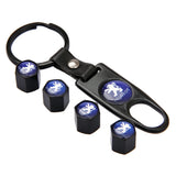 4pcs/set Peugeot Car Air Valve Stem Cap Auto Tyre Valve Covers with Keychain