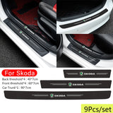 Skoda Carbon Fiber Car Door Threshold Scratch Proof Sticker Decal