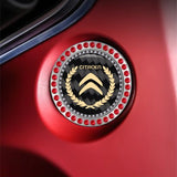 Citroen Carbon Fiber Car Engine One-click Start Stop Button Cover Sticker