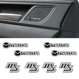 4pcs/set Mazda MS Metal Car Stereo Sticker Auto Audio Emblem Decal