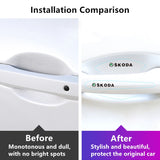 8pcs Skoda Car Door Handle Bowl Wrist Transparent Protector Anti-collision Decal