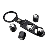 4pcs/set Skoda Car Air Valve Stem Cap Auto Tyre Valve Covers with Keychain