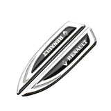 2pcs Renault Metal Car Side Fender Emblem Sticker Decal
