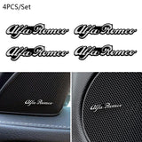 4pcs/set Alfa Romeo Sportivo Metal Car Stereo Sticker Auto Audio Emblem Decal