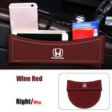 Leather Car Seat Gap Storage Box Organizer Case for Logo Odyssey City 10th Accord Jazz Pilot Civic Crosstour Accessories