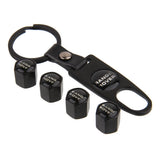 4pcs/set Land Rover Range Rover Car Air Valve Stem Cap Auto Tyre Valve Covers with Keychain