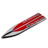 2pcs/set Nissan Nismo Metal Car Fender Side Sticker Emblem Badge Decal