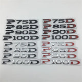 Tesla P75D P85D P90D P100D Letter Metal Car Rear Sticker Decal Emblem Badge