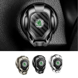 Skoda Iron Man Metal Car Engine One-click Start Stop Button Cover